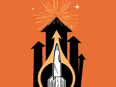 Get Vertical arrows rocket rocket launch typography vertical