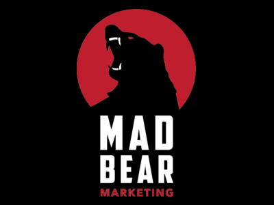 Madbear Marketing Logo angry bear icon logo mad red type