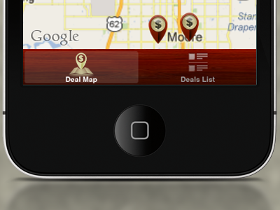 Pinddeals iPhone Tab bar deal icon ios map tabbar ui