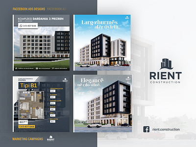 Facebook Ads Designs for RIENT Construction design