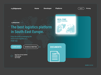 MyShipments (Logistics Platform) Interface - Dark Mode