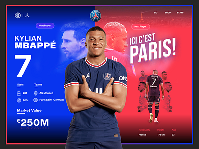 PSG Player Presentation - Website Section (Mock-Up)