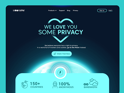 MoonVPN - Landing Page Design