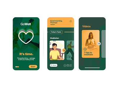 Wellness App Prototype: GoWell graphic design ui ux