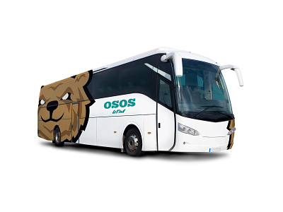 Mascot Bear Bus branding car flat logo wrapping