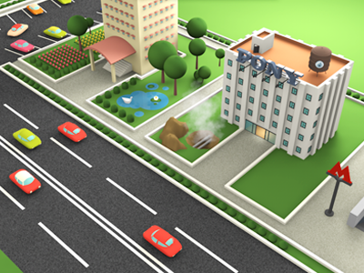 Little city (draft) 3d c4d cinema4d city