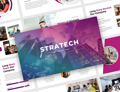 Stratech – Business PowerPoint Template branding deck design google slides graphic design keynote layout pitch deck pith powerpoint presentation slide ui ux