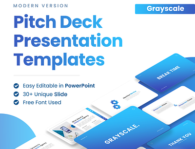 Grayscale - Multipurpose Business Presentation Template blue business corporate google slides gradient grayscale keynote landing page modern powerpoint presentation template ui website white