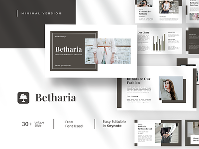 Betharia - Minimalist Fashion Presentation Template betharia brown fashion google slides keynote minimalist powerpoint presentation template ui web