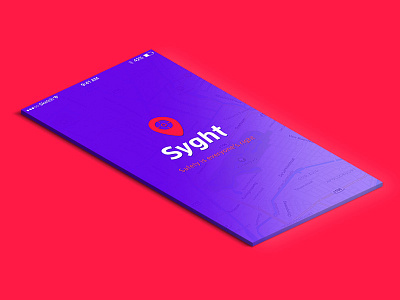 Syght splash screen android app branding concept geo location gun control ios map purple red sketch ui