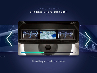 SpaceX Crew Dragon Multimedia Carousel blue carousel highlight minimal multimedia space spacex ui video