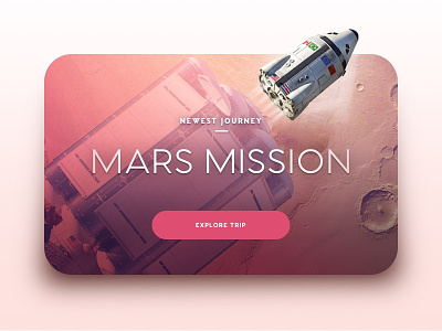Space Tourism - Mars Mission app apple tv card destination mars pink rocket space space tourism ui user web