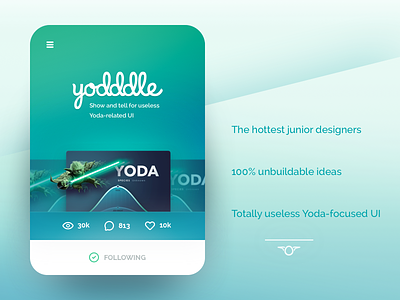 Introducing Yodddle! blue card daily ui green inspiration mock star wars ui useless yoda