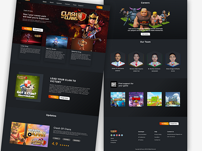 Landing Page Game Clash of Clans ailee studio branding graphic design ui ux