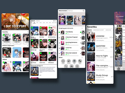 Design Komik Mobile App design komik komik mobile app ui ux wireframe