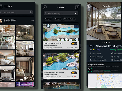 Hotel Booking App app booking branding design hotel mobile mobile app ui ux wireframe