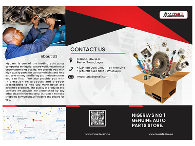 Tri Fold Spare Parts Company Flyer Design advertising corporate branding flyer flyer design graphic design marketing tri fold