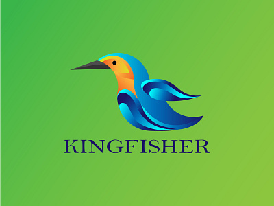Kingfisher branding creative logo design graphic design illustration logo modern logo typography ui vector