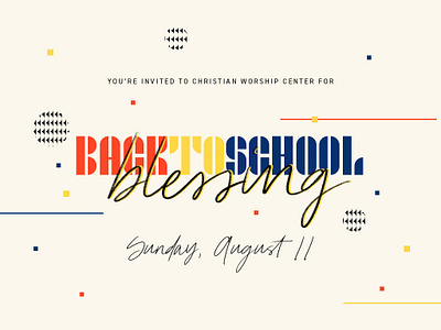 Back to School Blessing back to school bauhaus church church design church logo logo typography