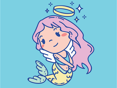 Angelic Mermaid Vector Illustration angel angelic character graphic design illustration mermaid vector