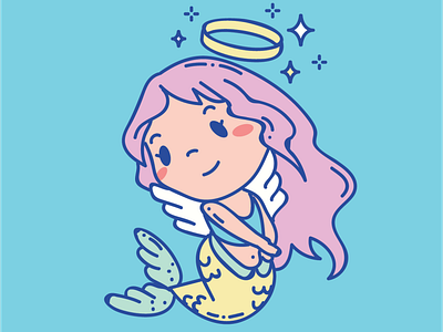 Angelic Mermaid Vector Illustration