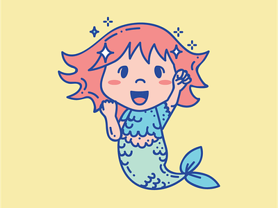 Eager Mermaid Vector Illustration