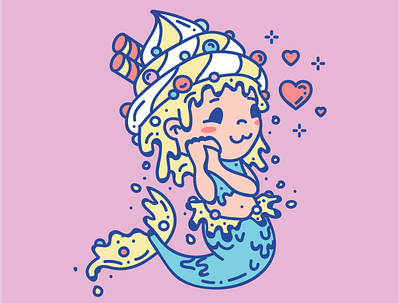 Sweet Mermaid Vector Illustration character design graphic design illustration mermaid sweet vector