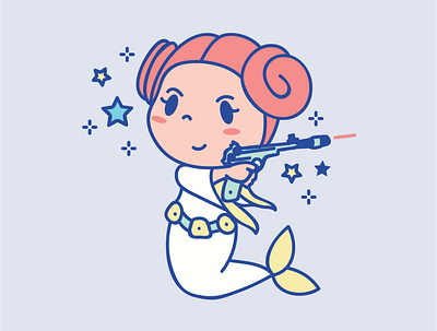 Star Wars Mermaid Vector Illustration character design fan art graphic design illustration mermaid star wars vector