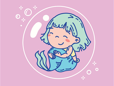 Safe Mermaid Vector Illustration