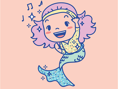 Groove Mermaid Vector Illustration character dance design disco mermaid graphic design groove grooving illustration mermaid vector