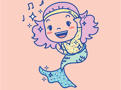 Groove Mermaid Vector Illustration