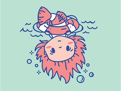 Saved Mermaid Vector Illustration