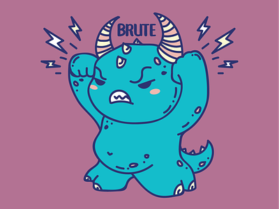 Brute Monster Vector Illustration angry monster brutal brute character cute monster design graphic design illustration monster vector