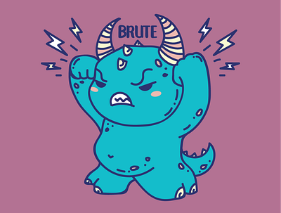 Brute Monster Vector Illustration angry monster brutal brute character cute monster design graphic design illustration monster vector