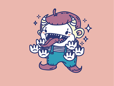 Mimic Monster Vector Illustration character cute monster design graphic design illustration imitating mime mime monster mimic mimic monster monkey monster monster vector