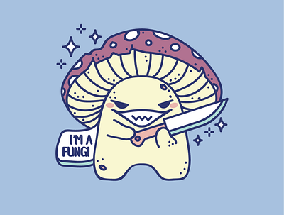 Fungal Monster Vector Illustration bad mushroom character cute mushroom dangerous mushroom design fun guy pun fungal monster fungal pun fungi graphic design illustration monster mushroom monster mushroom pun vector