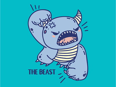 Beast Monster Vector Illustration angry monster beast beast monster blue monster character cute monster design graphic design illustration made with wacom monster vector