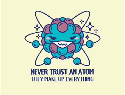 Atomic Monster Vector Illustration atom atom pun atomic monster character design evil atom graphic design illustration monster science science pun vector