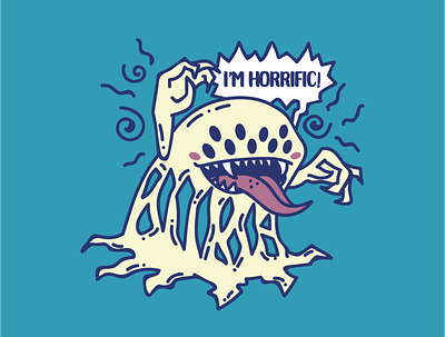 Horror Monster Vector Illustration character cute horror cute monster design graphic design horrific horror horror monster illustration monster scary monster vector