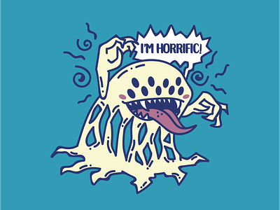 Horror Monster Vector Illustration character cute horror cute monster design graphic design horrific horror horror monster illustration monster scary monster vector