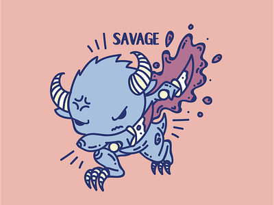 Savage Monster Vector Illustration
