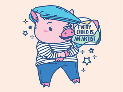 Pablo Pigcasso Vector Illustration