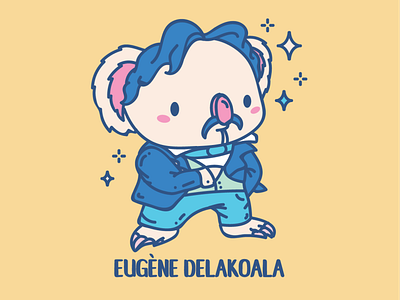 Eugène Delakoala Vector Illustration animal pun artist animal artist pun character design eugene delacroix eugene delacroix animal eugene delacroix animal pun eugene delacroix koala graphic design illustration koala koala pun punny artist animal vector