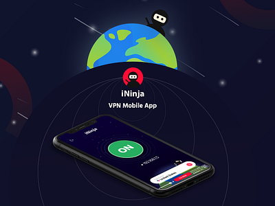 iNinja VPN Mobile App 2019 applicaton design illustration ios minimal mobile vpn vpn app webapp