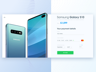 Samsung S10 Credit Card Checkout Page