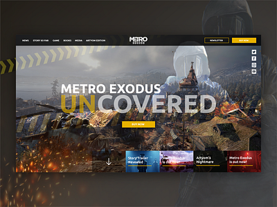 Metro Exodus Landing 2019 concept dayliui design ui visual identity webdesig