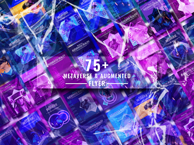 75+ Metaverse and Augmented Reality Flyer In a Bundle ar augmented reality crypptocurrency cyber cyberpunk dark flyer facebook post flyer future futuristic instagram post metaverse flyer minimalist neon poster space template vector virtual reality vr