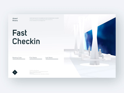 Fast Check-in Screen - 3D concept 3d after effect airport animation checkin concept design flight layout minimal motion ui visual website