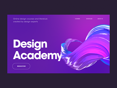 Design Academy Site - Hero banner 3d abstract abstract art academy art color colorful concept design gradient layout learning product product design ui ux visual visual art website