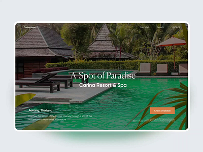 Carina Resort - Marketing Site concept design hotel hotel booking layout product resort spa ui uxui visual website